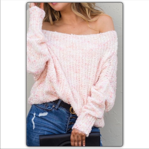 Trindy Clozet Boutique Sweaters - Peachy Pink Two Tone Sweater